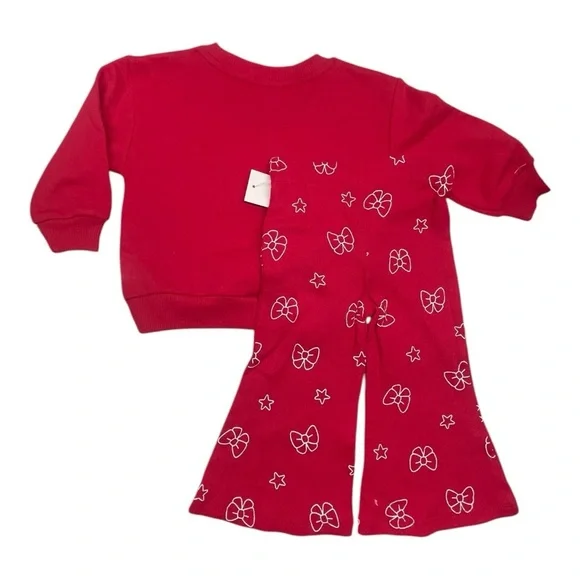 Bluey Red Baby Sweatshirt and matching pants (bell bottoms) baby girl 12M - Picture 2 of 11